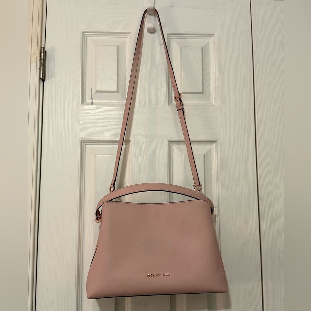 Michael Kors Blush Pink Sofia Blossom Leather Satchel